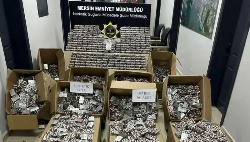 Mersin’de Dev Uyuşturucu Operasyonu: 387 Bin Hap Ele Geçirildi!
